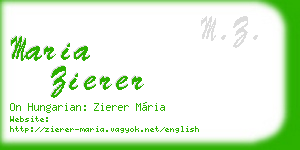 maria zierer business card